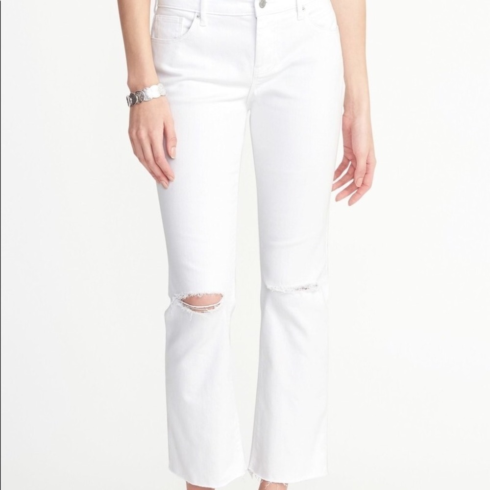 Old Navy Mid Rise Flare Ankle Jeans
